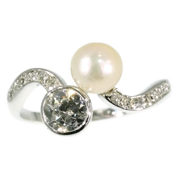 Platinum estate toi et moi ring by Artista Desconhecido