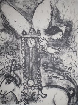 The Clown and the Clock by Marc Chagall