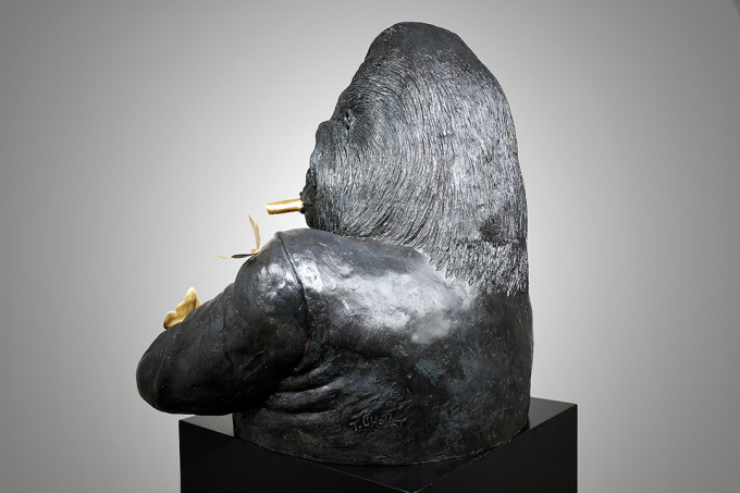 Bronze Gorilla by Yaniv Edery