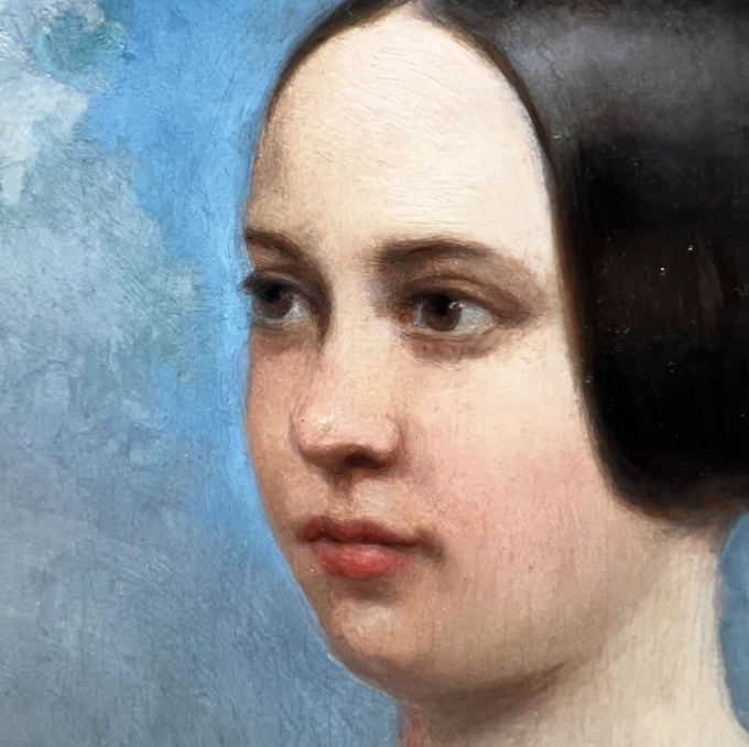 Portrait of a young woman by Nicolaas Pieneman