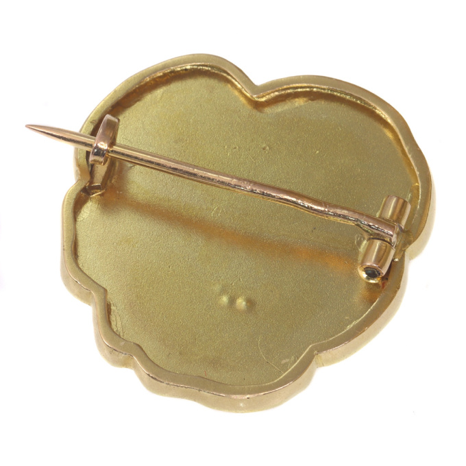 Art Nouveau brooch lady's head signed Rasumny by Unbekannter Künstler