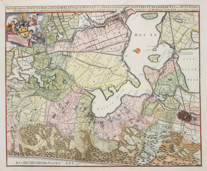 Antique map of Kennemerland by Nicolaes Visscher