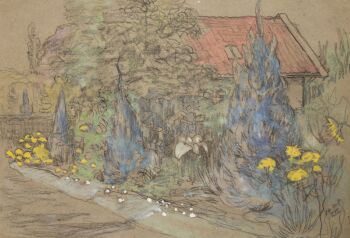 Huisje met tuin op het platteland by Theo van Hoytema