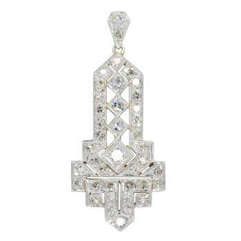 Roaring Twenties Sparkle: Vintage Architectural Deco Pendant by Artista Sconosciuto