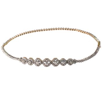 Antique Victorian Diamond Set: A Stunning Transformation of Two Bracelets into a Dog-Collar Necklace by Unbekannter Künstler