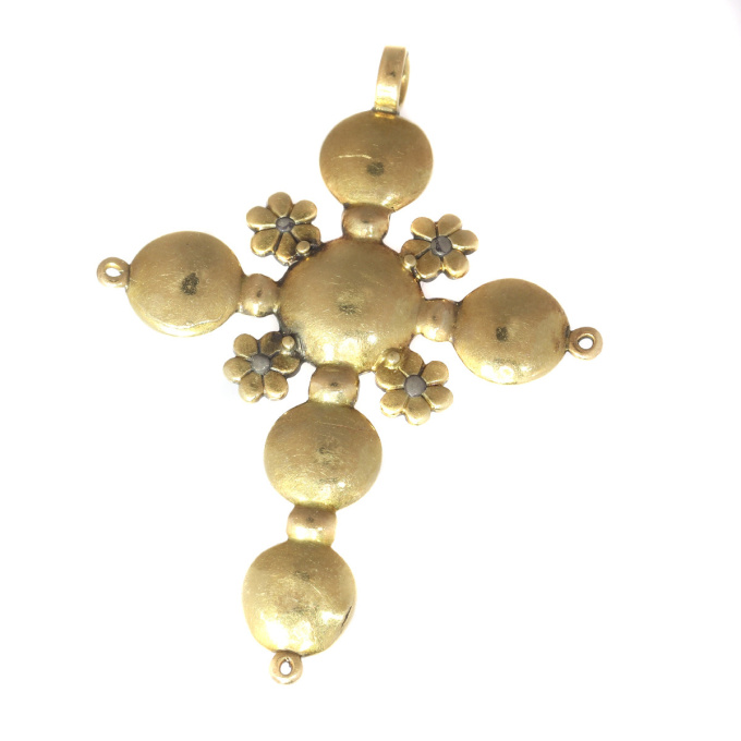 Antique Georgian gold diamond cross with old mine brilliant cut diamonds by Unbekannter Künstler
