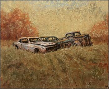 Rusty old cars - series by René Rikkelman