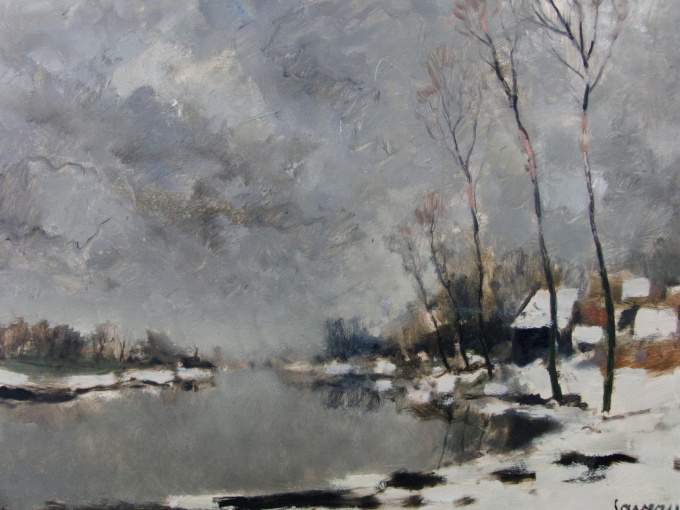 WINTERS BOSGEZICHT by Albert Saverys