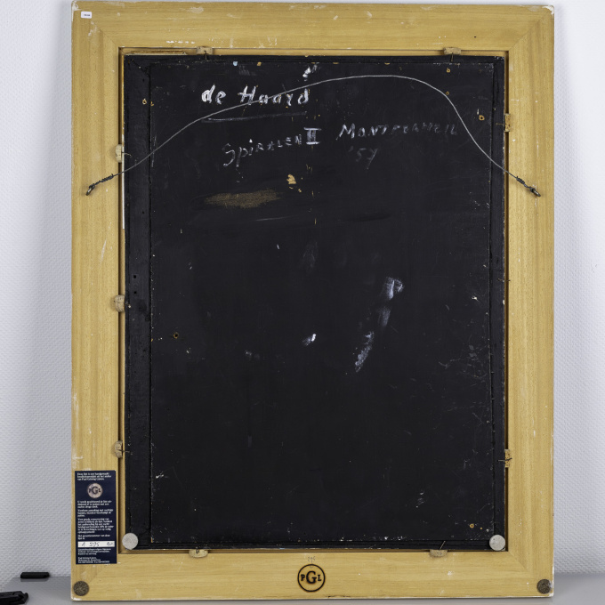 “Spiralen II”, 1957 – mixed media on board by Pieter de Haard