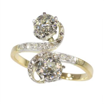 Romantic Antique Belle Époque Toi et Moi Ring with Diamonds and Rose-Cut Accents by Unknown artist