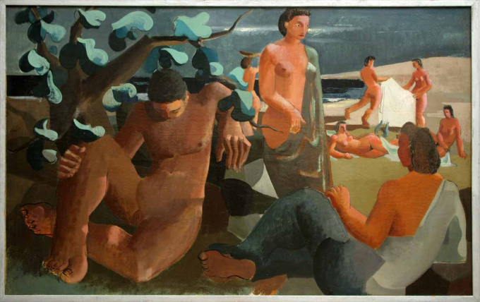 Nudist Beach with Figures, South America by Unknown artist