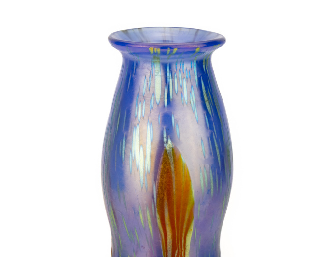 Johann Loetz Witwe – Phänomen Genre vaas in blauw opaal – 1902 by Johann Loetz (Lötz) Witwe Klostermühle