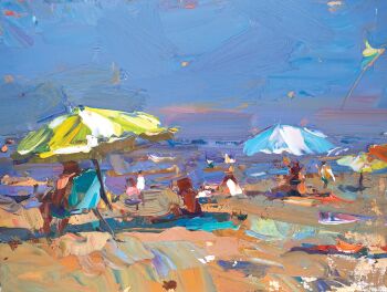 Seascape, Parasol Day by Roos Schuring