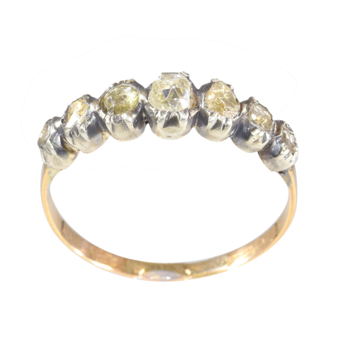 Vintage antique Early Victorian diamond inline ring by Artiste Inconnu