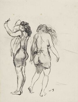 Twee baadsters op het strand by Jan Sluijters