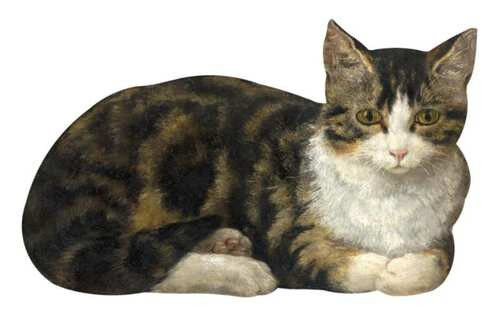 Henriëtte Ronner-Knip- iron painted dummy board of a cat, ca 1900. Original at Six Collection Amsterdam.