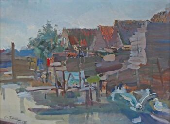 Visserseiland te Hoorn by Carl Fahringer