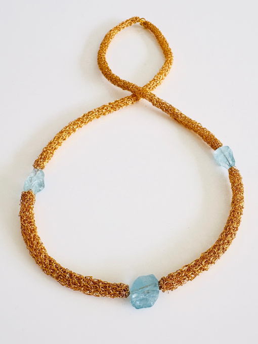 Raw Aqua Collier by Wilhelmina Huysman