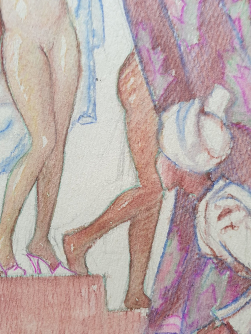 A Scene in a hamam by Onbekende Kunstenaar