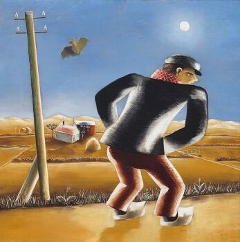 Boer in maanlicht by Tinus van Doorn