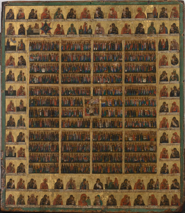 No 11 Year Calendar Icon with all the Saints by Unknown artist