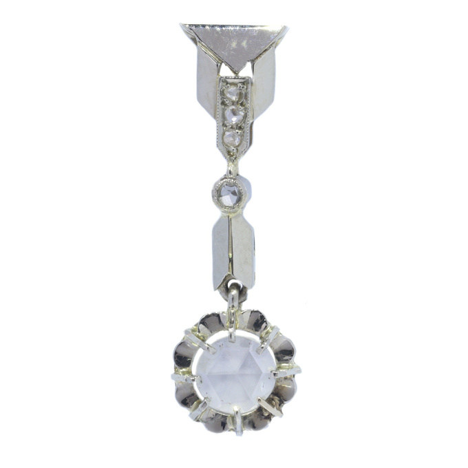 Vintage Art Deco large rose cut diamond pendant by Artista Desconhecido