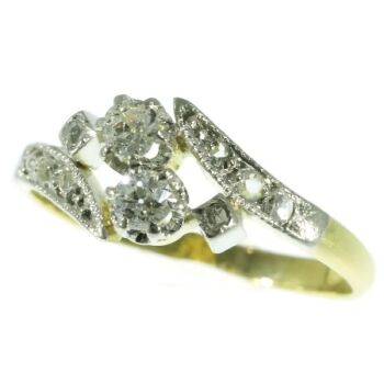 Original Vintage love ring what the French call a toi et moi - you and me by Unbekannter Künstler