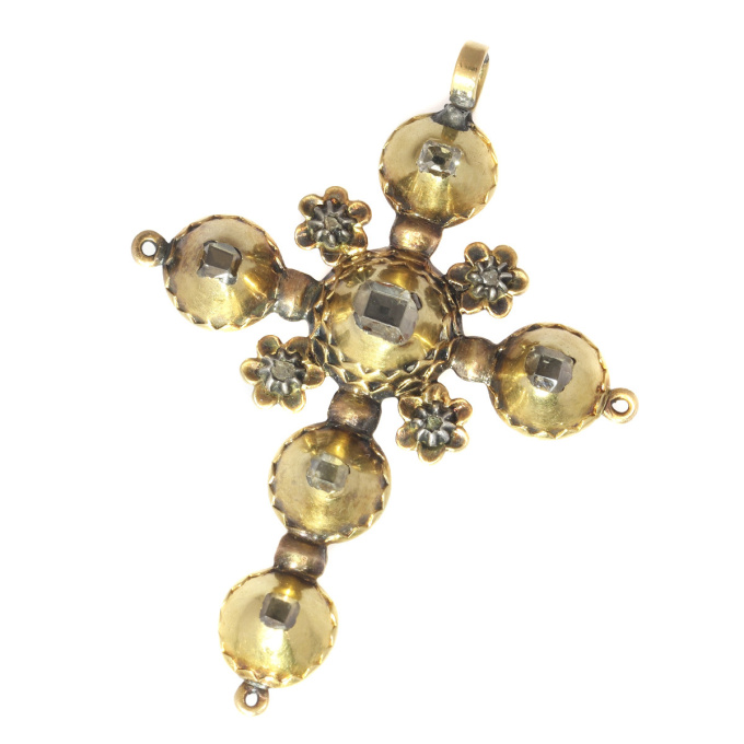 Antique Georgian gold diamond cross with old mine brilliant cut diamonds by Unbekannter Künstler
