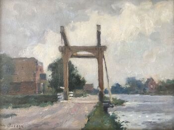 Ophaalbrug bij Noorden , de zg. 'Weissenbruchbrug' by Jan Bakker