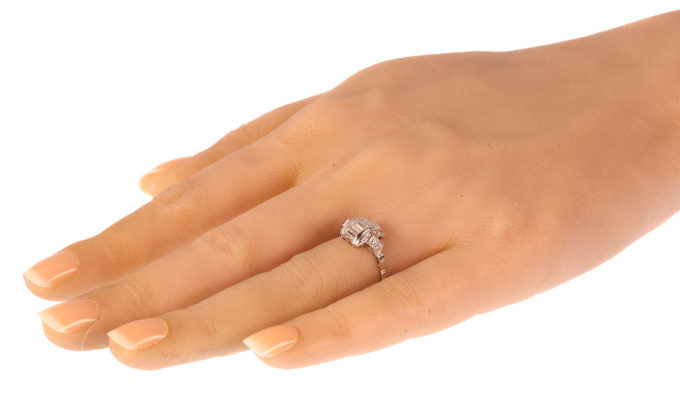 Vintage Fifties Art Deco inspired diamond engagement ring by Artista Sconosciuto