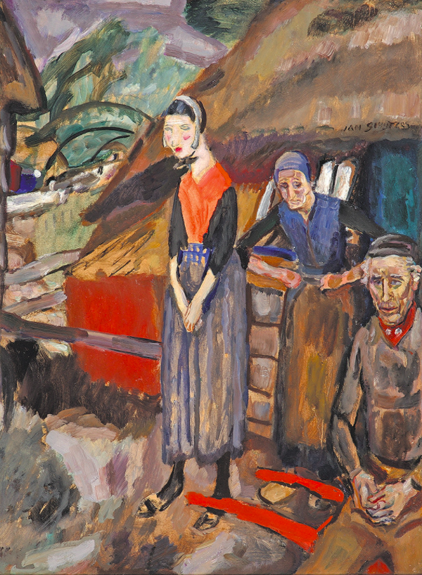 Jan Sluijters, in kubistische stijl 'Dame in rijkostuum', 1914