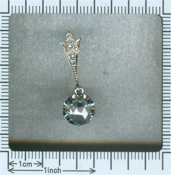 Big Rose Cut Diamond Art Deco Pendant Belle Epoque by Artista Desconocido