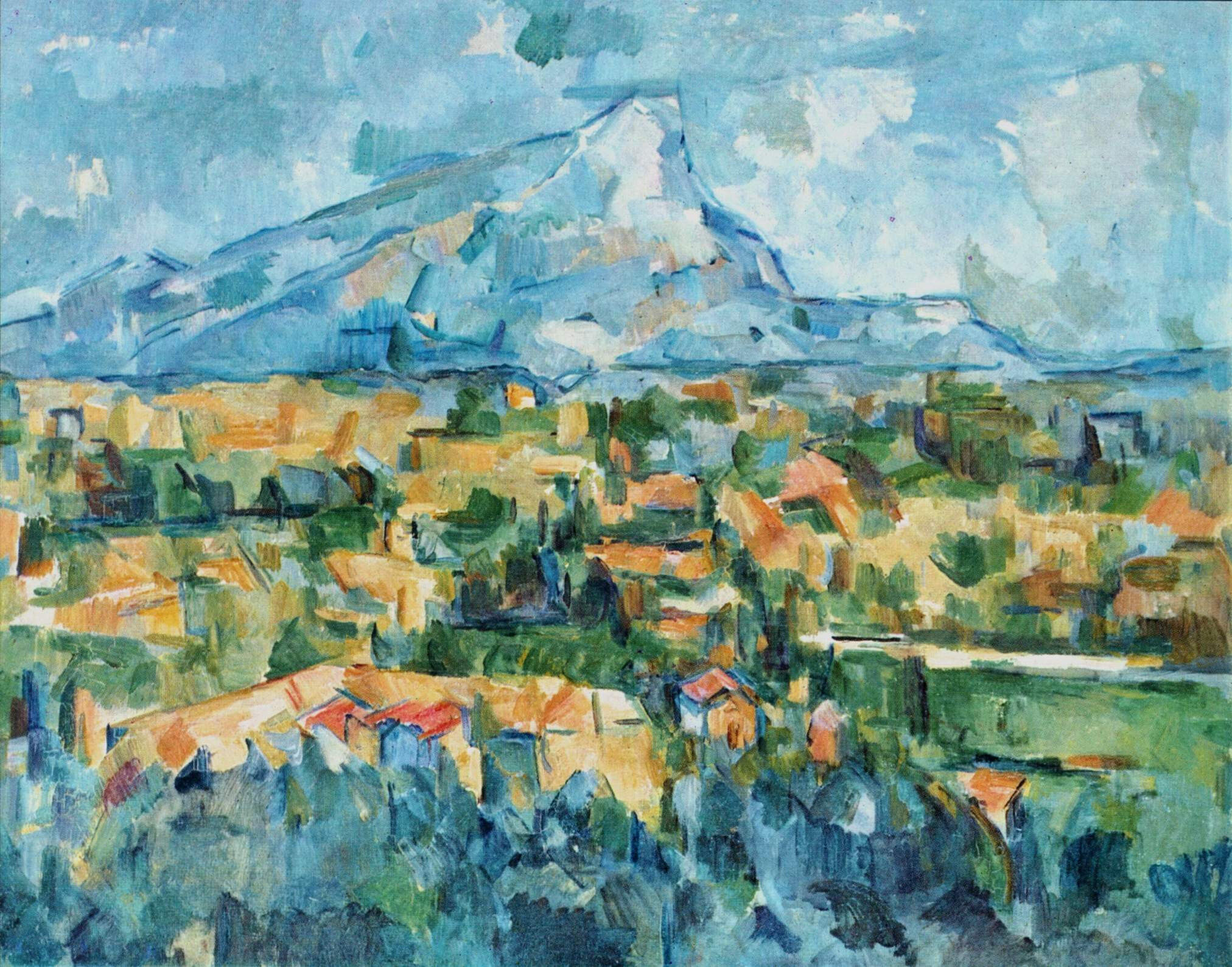 Dipinto astratto di Paul Cezanne del 1904,&nbsp;Montagne Sainte-Victoire