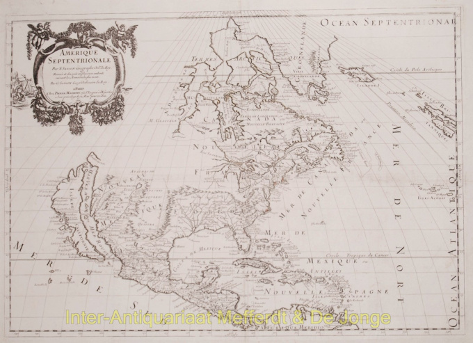 North America antique map by Sanson