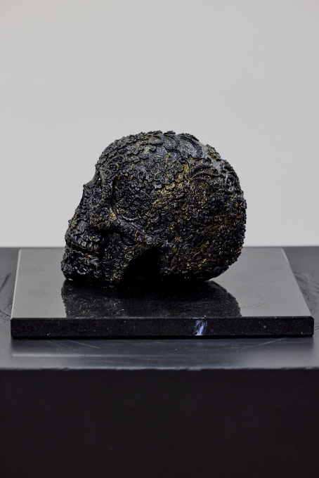 Flower skull Black Diamond by Angela Gomes