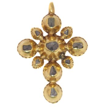 Yellow gold 18th Century Georgian cross with rose cut diamonds by Unbekannter Künstler