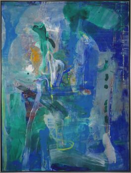 Abstracte compositie in blauw by Eric de Nie
