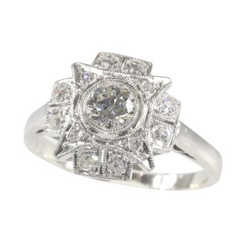 Vintage 1920's Art Deco diamond engagement ring by Artista Sconosciuto