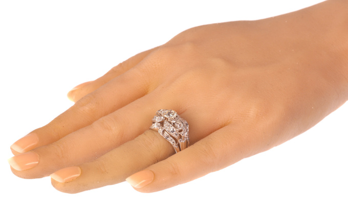 Vintage Fifties diamond cocktail ring by Artiste Inconnu