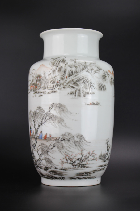 A ‘river landscape’ vase, Hongxian mark and possibly of the period or Republic period by Onbekende Kunstenaar