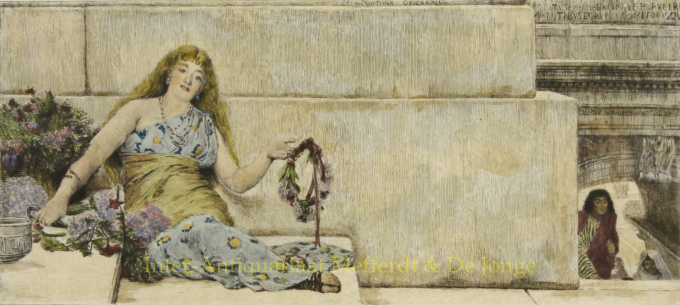 On the Steps of the Capitol (The Garland Seller) by Lawrence Alma-Tadema