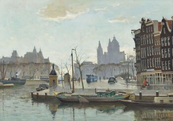 GEZICHT VANUIT DE DROOGBAK, AMSTERDAM by Willem Alexander Knip