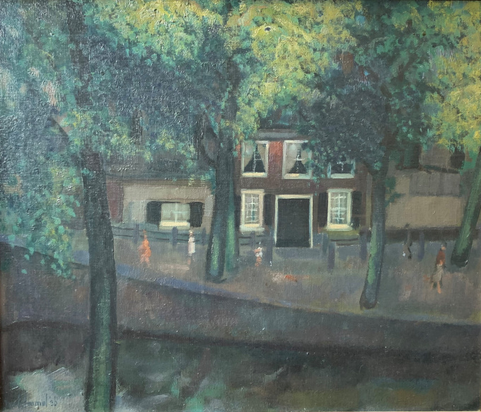 Playing children near Amstelchurch Amsterdam by Jack Hamel