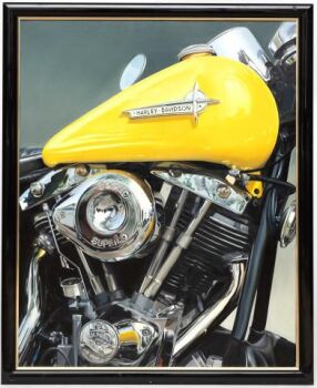 Harley Davidson yellow FLH Shovel head by Tjalf Sparnaay