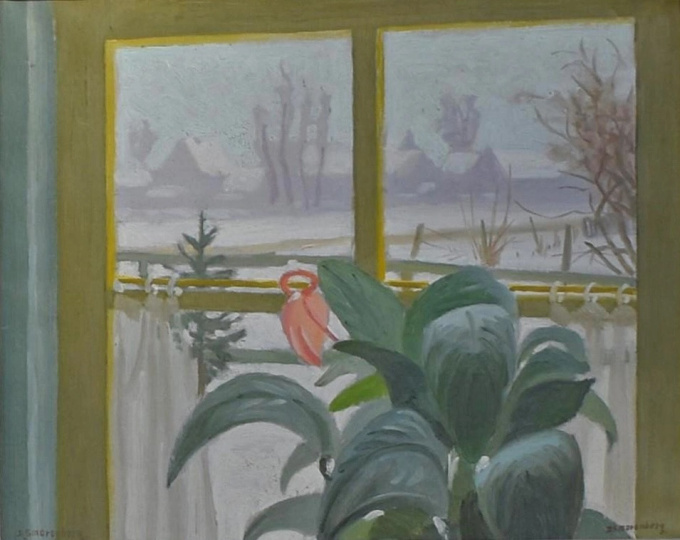 Winters Loosdrecht vanuit het huis by Dirk Smorenberg