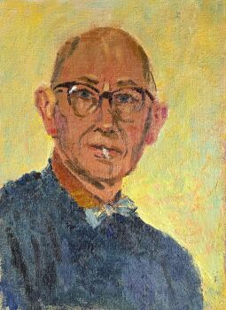 Zelfportret met sigaret by Jan Altink