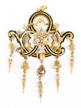 Holbeinesque pendant with diamonds and enamel by Onbekende Kunstenaar