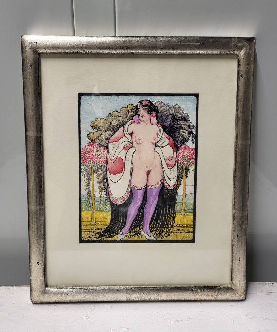 A Nude Woman Wearing Stockings by Frans van Ermengem