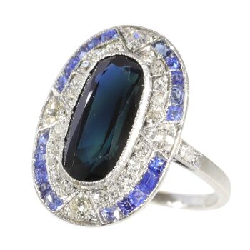 Vintage Art Deco Elegance: Sapphire and Diamond Ring with a Passionate Past by Unknown artist