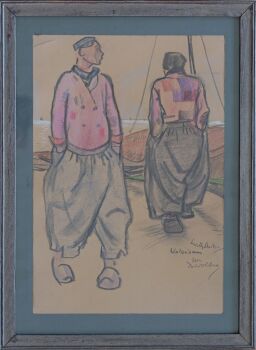 Schippers in Volendam by Willy Sluiter